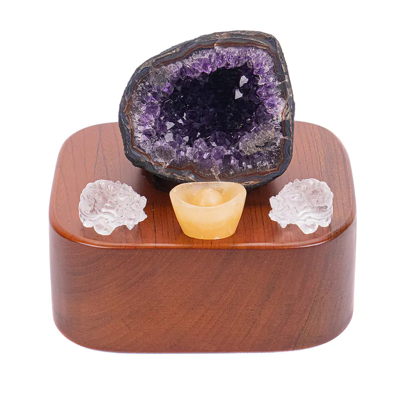 烏拉圭紫水晶洞 開運龍龜組合